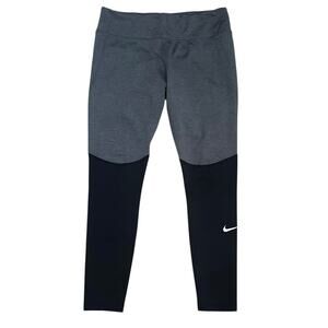 Nike Dri-FIT Gray Black Colorblock Running Tights Pants Mens Large CU3401-010